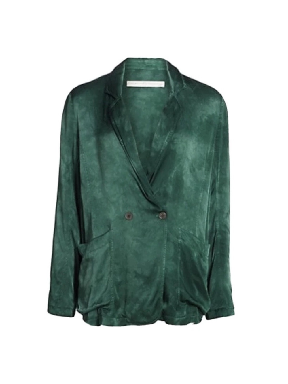 Raquel Allegra Deep Green Double-Breasted Blazer